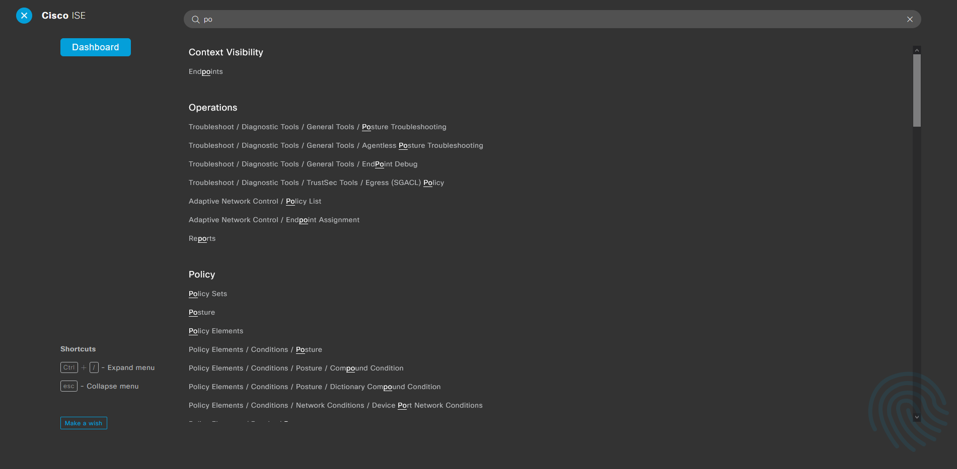 cisco ise 3.0 user interface