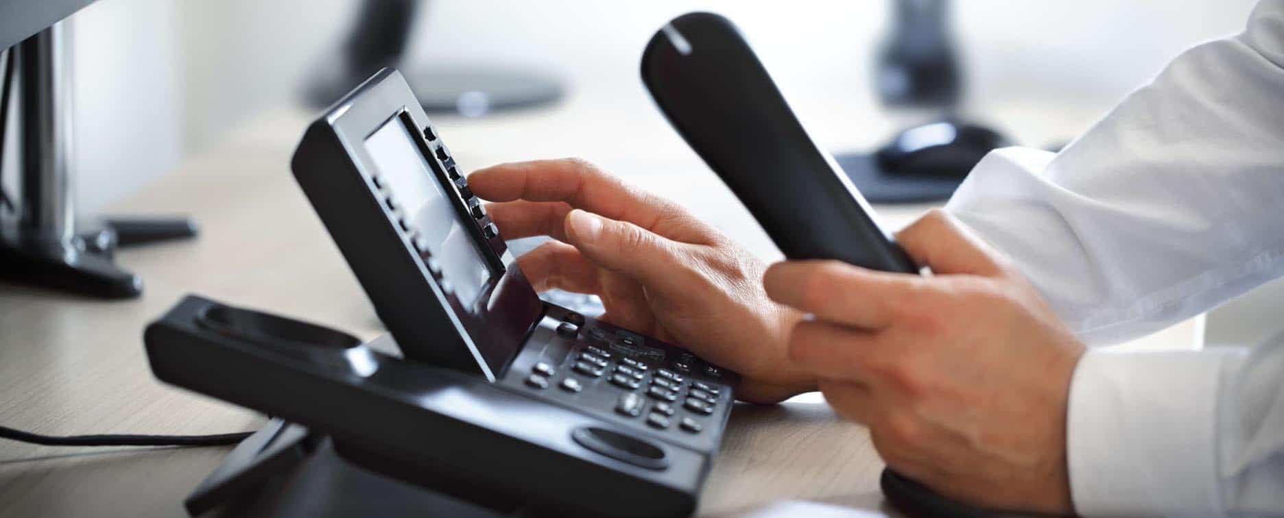man using hard-phone