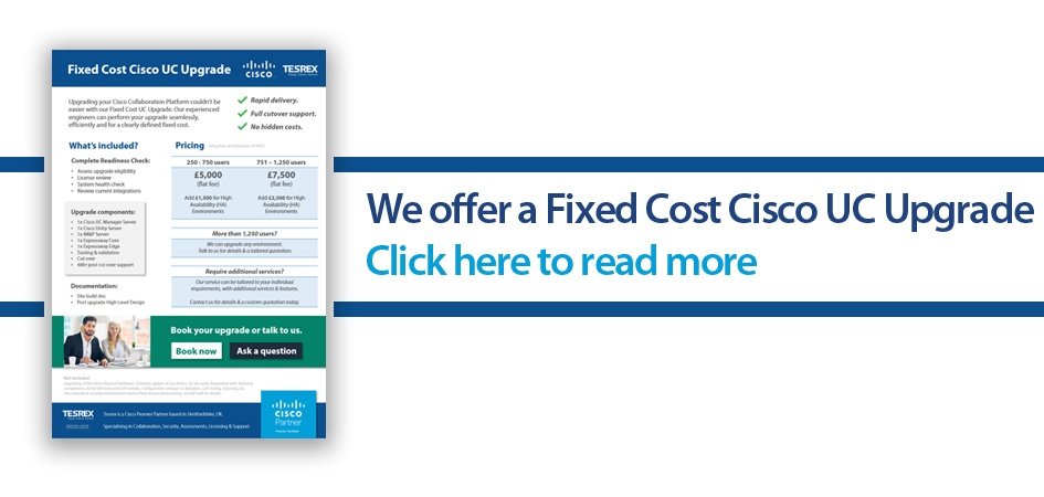 Fixed cost Cisco UC upgrade