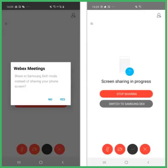 Webex meetings 39.10 DeX