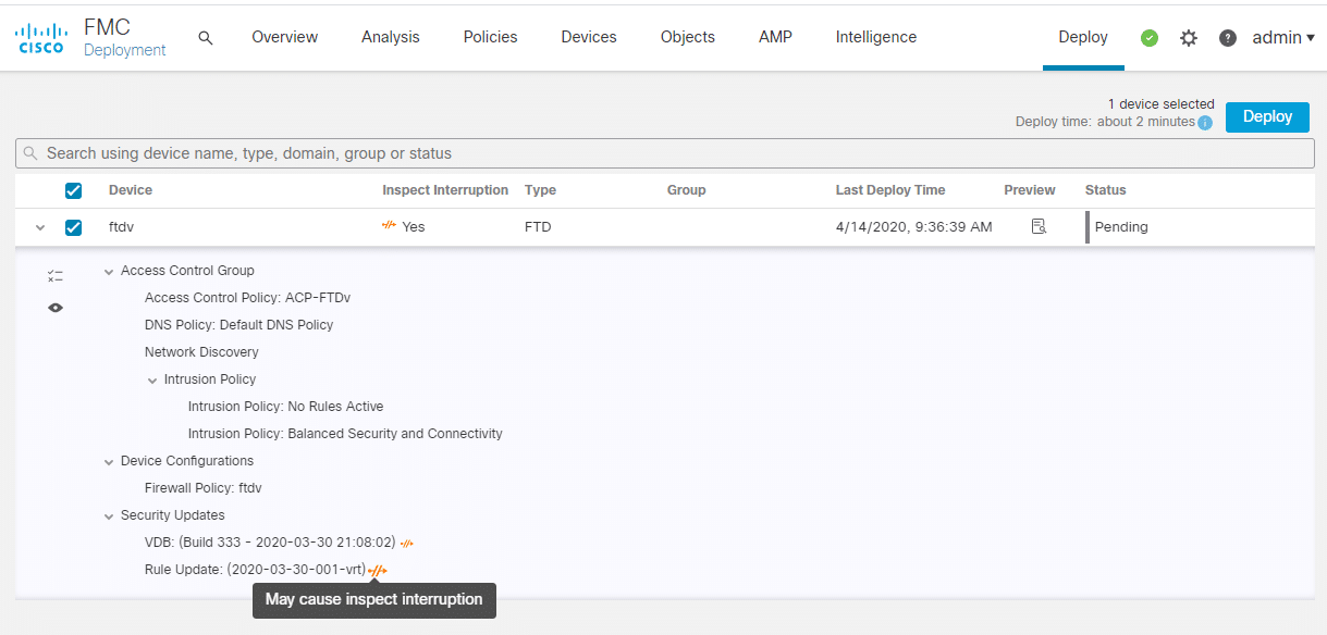 selective deployment cisco firepower 6.6