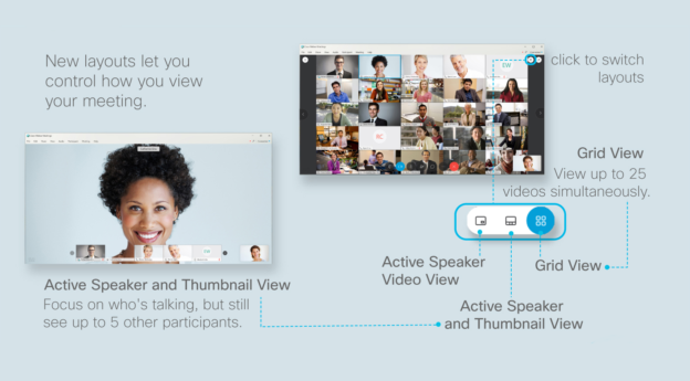 webex desktop app video only layout