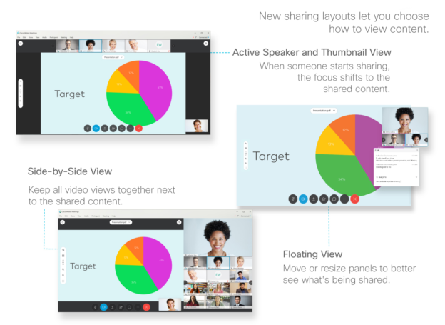 webex desktop app video and sharing layouts