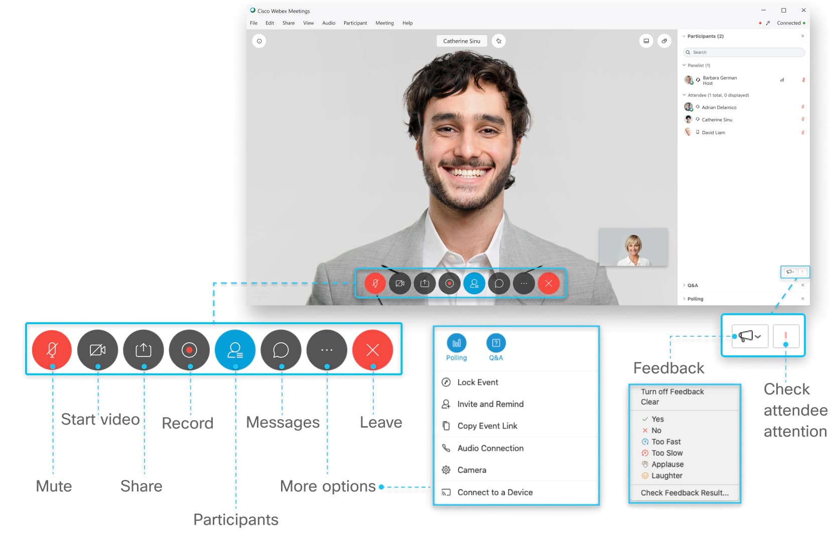 webex events controls